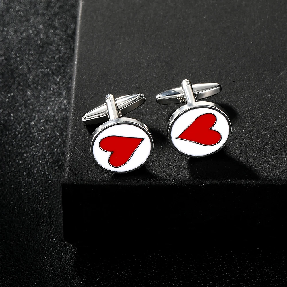 Luxuriöse Poker-Chip-Manschettenknöpfe mit Öltropf-Design für stilvolle Herren-Manschettenknöpfe mit Diamanten, Herzen, Spaten und Schlägern – Detail 8