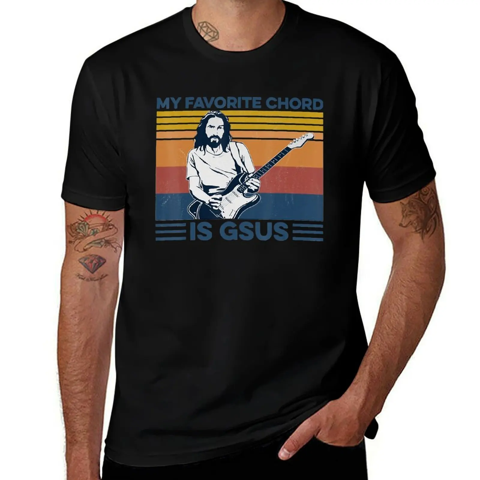 My Favorite Chord Is Gsus Guitar T-Shirt Plus Size Quick Dry Sports Tee T-Shirt