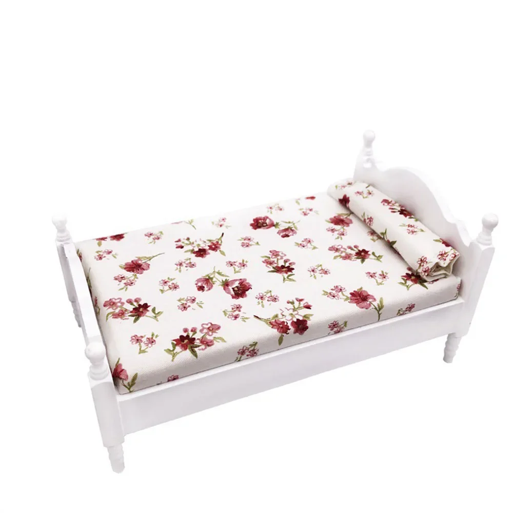 

1/12 кукольный домик, миниатюрная деревянная односпальная кровать, мини-мебель для спальни, модель игрушки для кукольного дома, аксессуары, украшение OB11