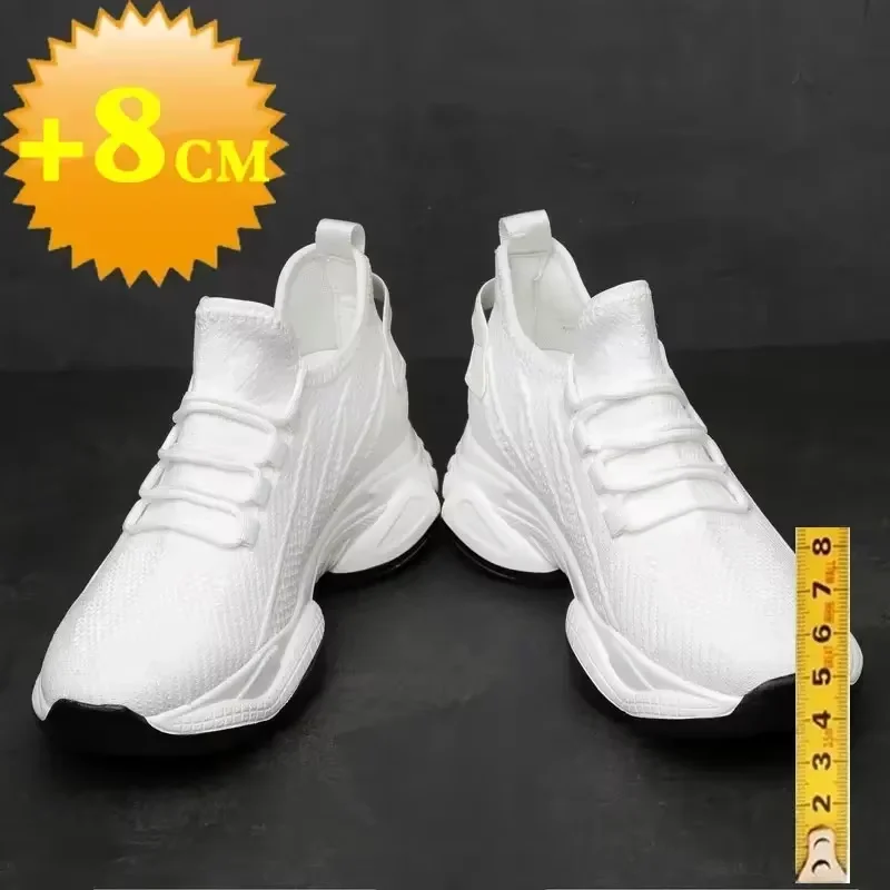 2026 Winter Herren Sneaker mit erhöhter Sohle, lässige Schuhe mit 8 cm Absatzhöhe für den Sommer, atmungsaktiv, 6 cm Absatzhöhe – Detail 5