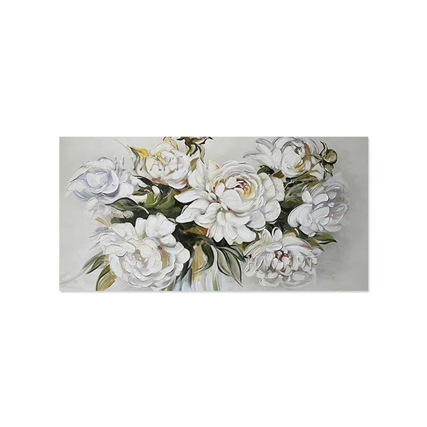 لوحات زيتية قماشية، زهور تجريدية، رسم فني نباتي جدار أكريليك بدون إطار، صورة ثلاثية الأبعاد كبيرة الحجم ديكور حديث، بيع بالجملة