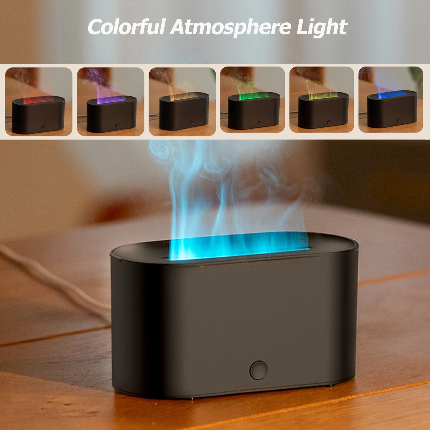 Mini Colorful Flame Air Humidifier Aromatherapy Essential  Aroma Diffuser Oil Diffuser with Auto Off for Home Bedroom Offic