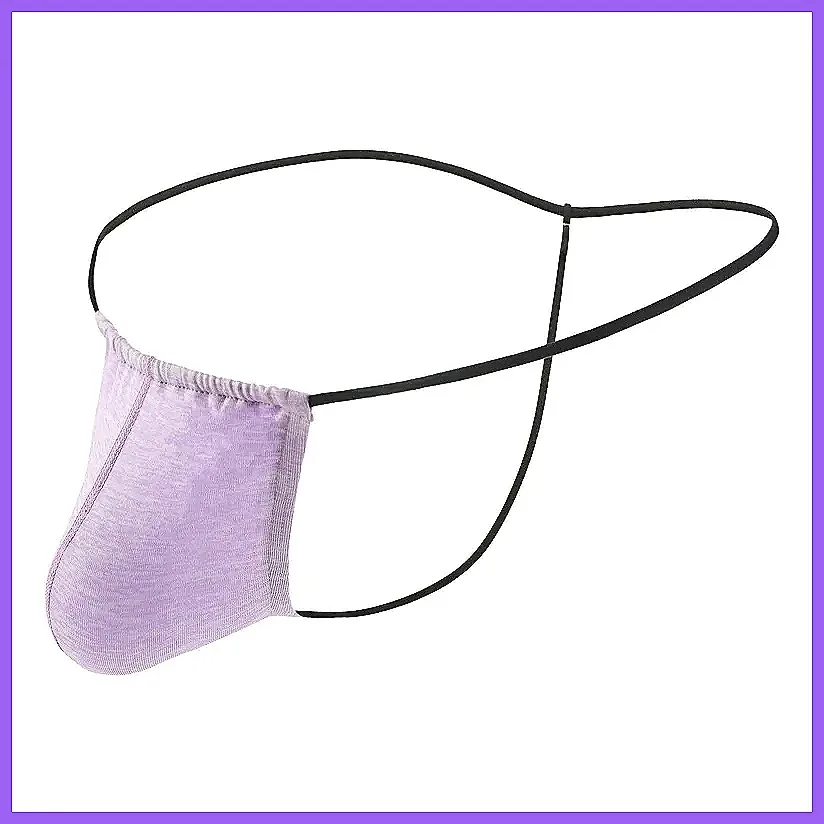 Japanese Style Men's Thong Underwear, U Pouch Breathable Low Rise Sexy Briefs Sheer Jockstrap