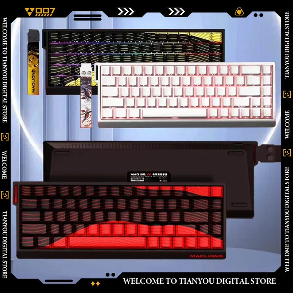 Madcatz MADLIONS Mad60 68 8000 Polling Rate Hot Swappable Wired Gaming Keyboard for Esports HE Maglev Switch Mechanical Keyboard