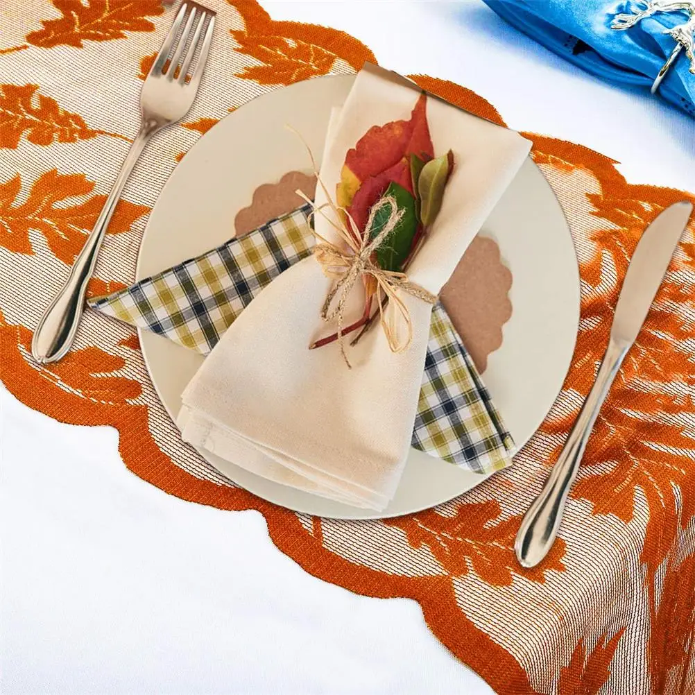 Maple Leaf Lace Table Runner, Toalha De Mesa Outono, Decoração De Mesa Para A Temporada De Colheita De Ação De Graças