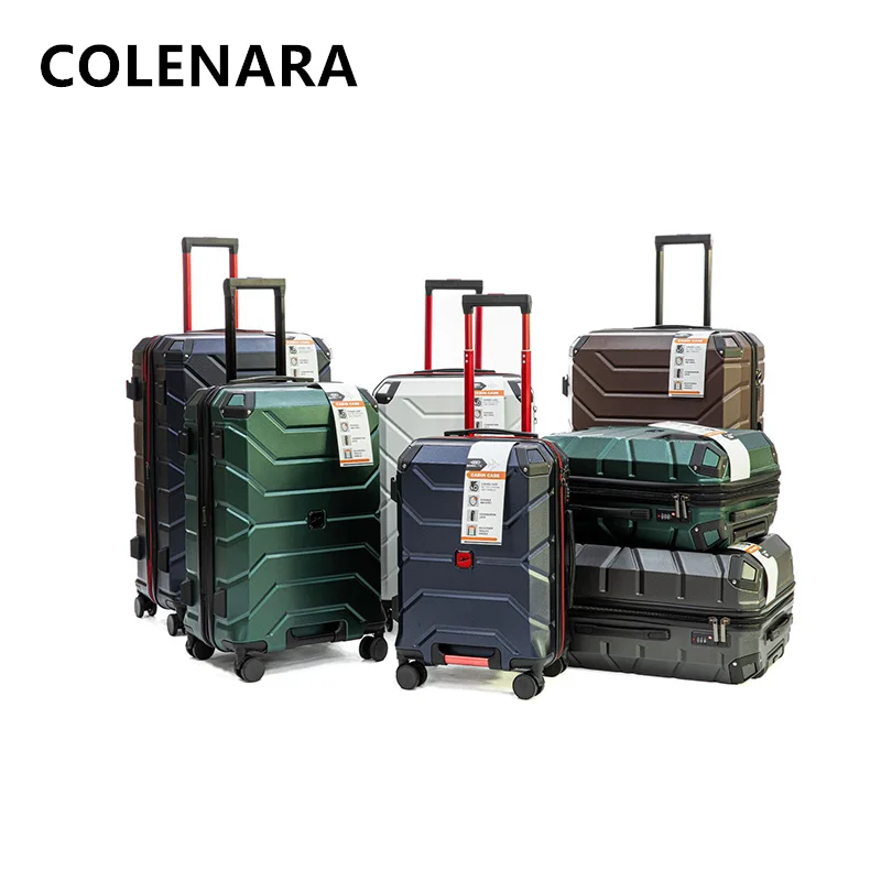 COLENARA Suitcase High Quality Ladies Boarding Box ABS + PC Large Capacity Trolley Case Three-piece Wheeled Travel Bag Luggage