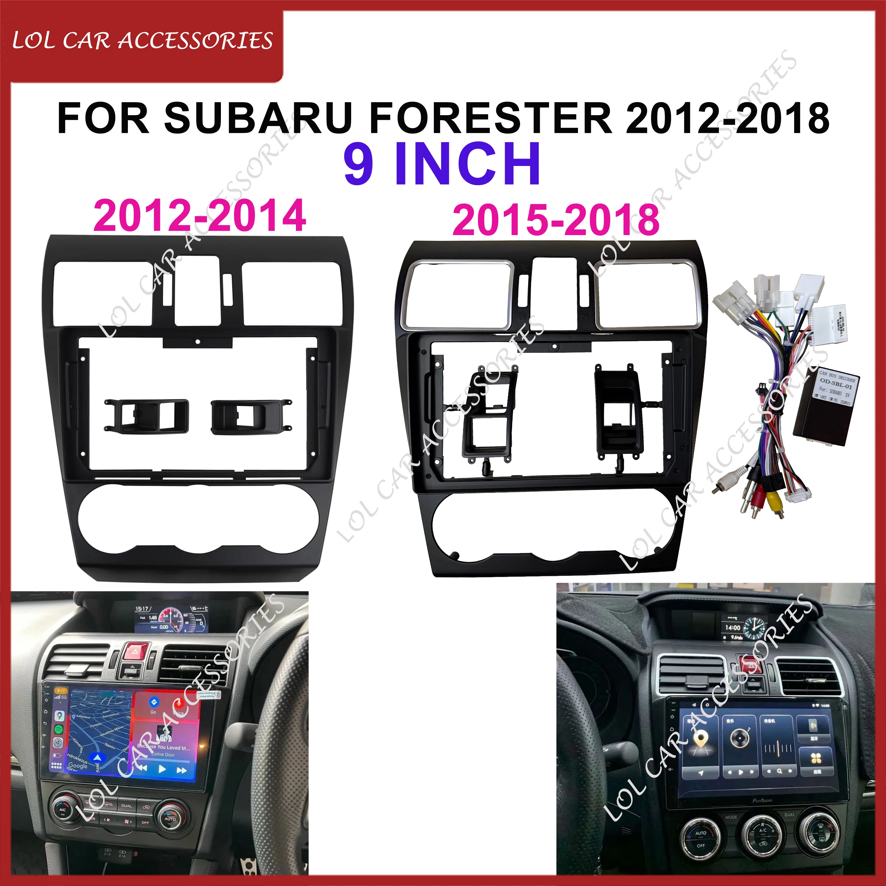 9 Zoll Für SUBARU FORESTER 2012-2018 Autoradio Stereo GPS MP5 Android Player 2 Din Head Unit Armaturenbrett-Blende Rahmenverkleidung