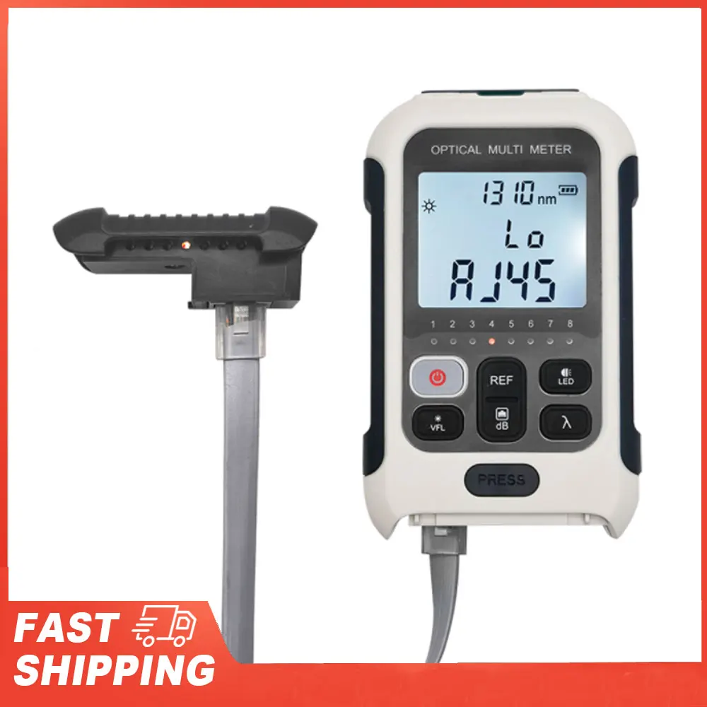 Tragbarer, leichter 3-in-1 optischer Leistungsmesser, hochpräziser Netzwerktester, digitales Display, optischer Fasertester mit LED-Leuchte