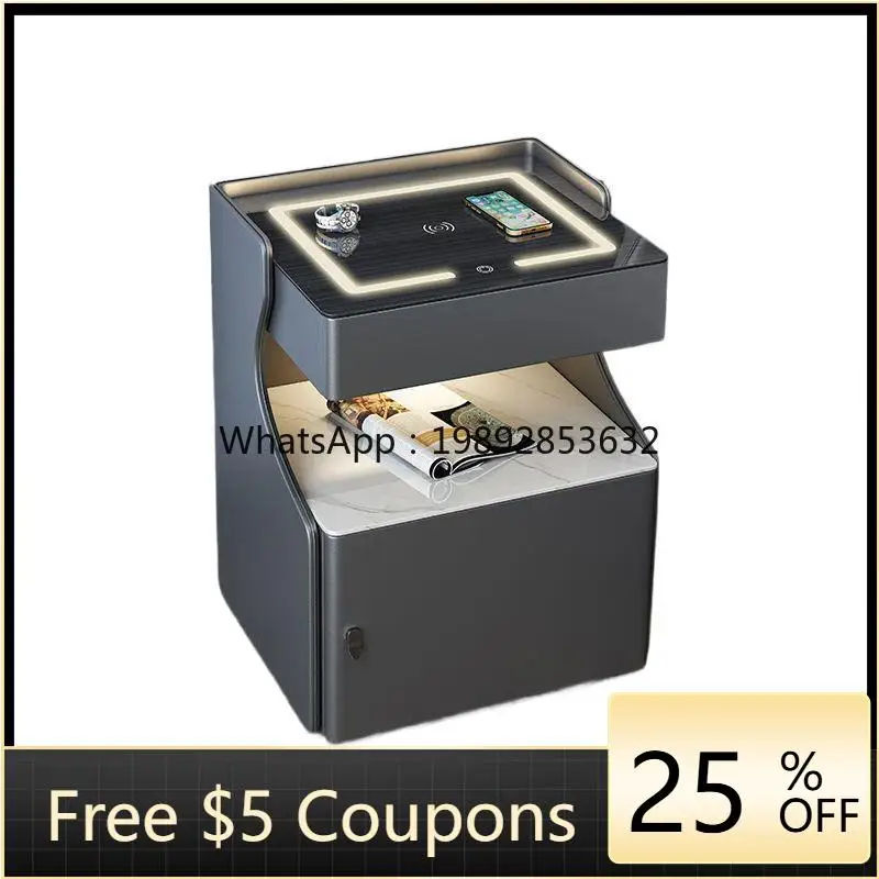 

YFY New Smart Bedside Cabinet Safe Invisible Integrated Modern Light Luxury Minimalist Style Bedroom Home Bedside Cabinet