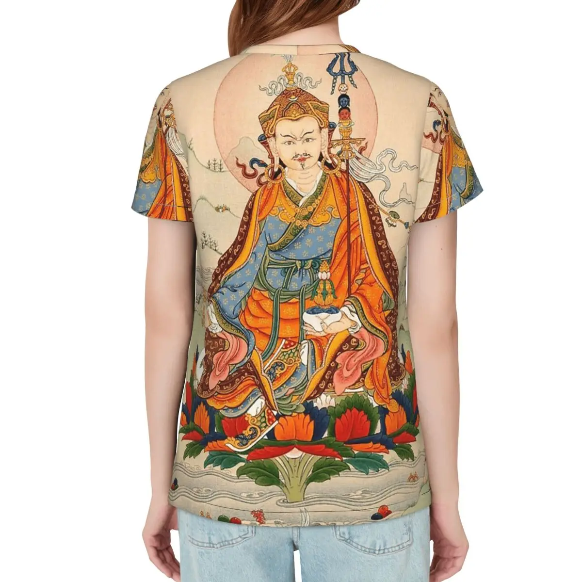 Tantric Buddhist Deity Buddhism God Buddha T-Shirt Women Short Sleeve T Shirts Crew Neck Clothing Cotton Summer Tees Streetwear
