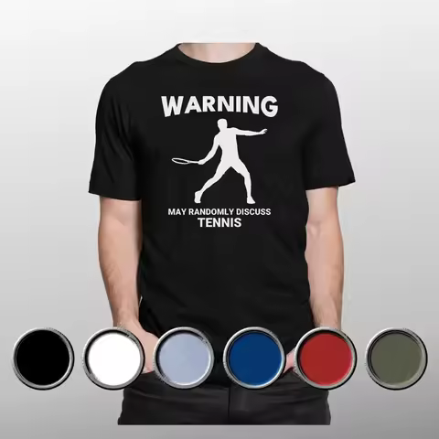 17 Tennis Fan T Shirt Funny Warning May Randomly Discuss Great Te