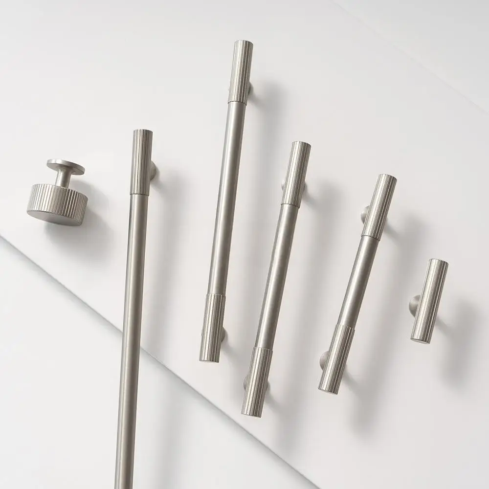 مقبض خزانة من النيكل والنحاس، مقبض الأثاث، مقبض خزانة الملابس، مقبض درج من النيكل الفضي