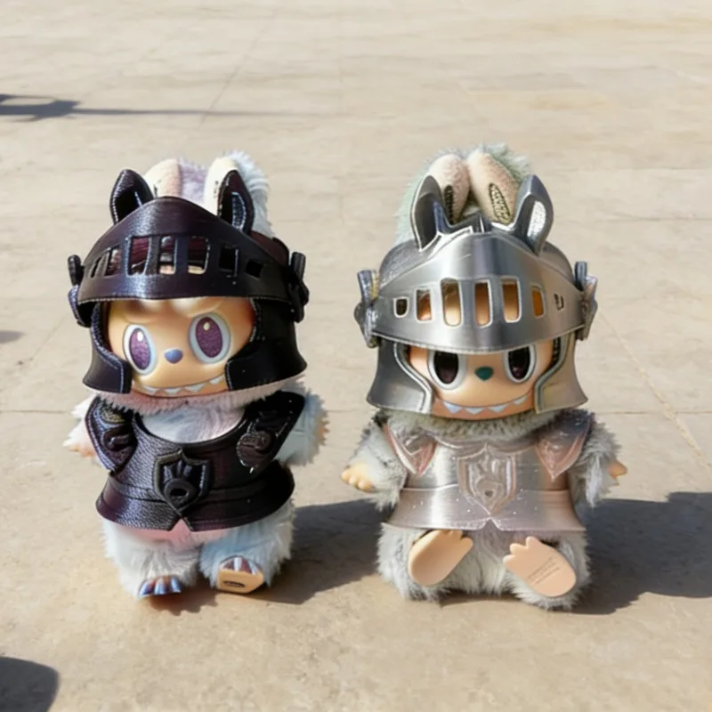 Neue Puppenkleidung für Labubu 3.0 Dragon Slayer Armor Warrior Die Lrrlichter Outfits Dress Up Mini Plüschpuppenzubehör Mode