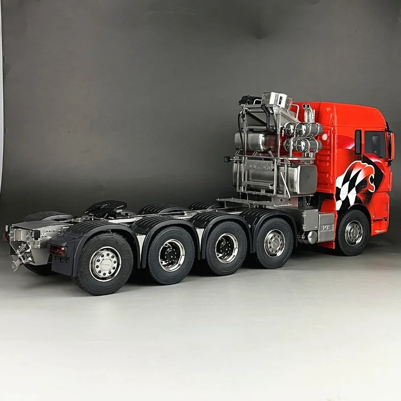 1/14 RC Truck Tamiya10X10 Tractor Rear Wheel Steering Simulation Tail Light Remote Control Model RC Trailer Tipper Car DIY Parts