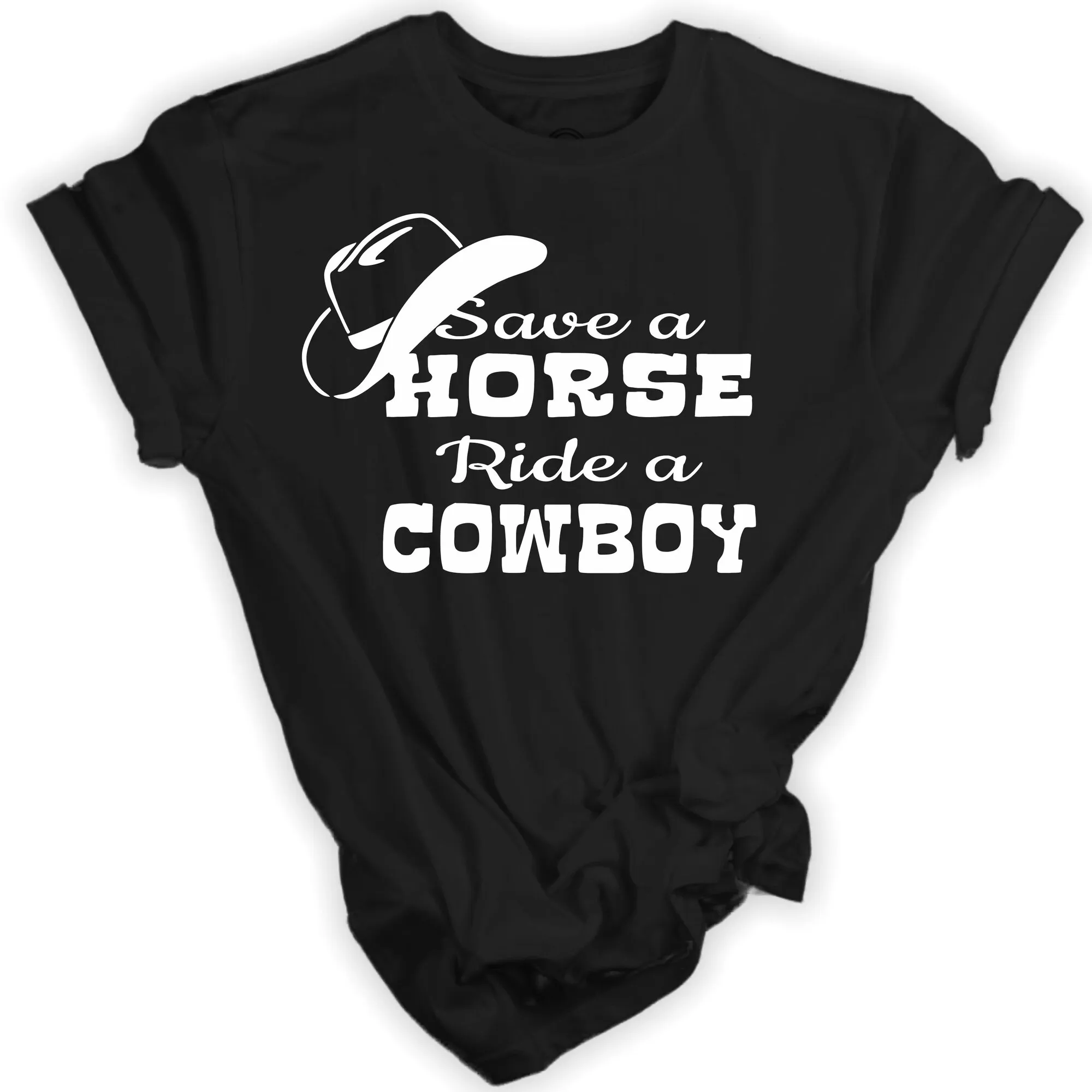 Женская футболка с надписью «Save A Horse Ride»