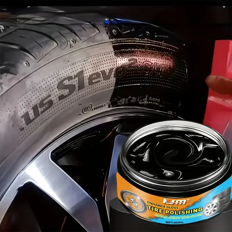 Motorcycle-purpose car tire shine and protection wax - plastic renovator, interior enhancer, tire protector, black gloss formul view 5