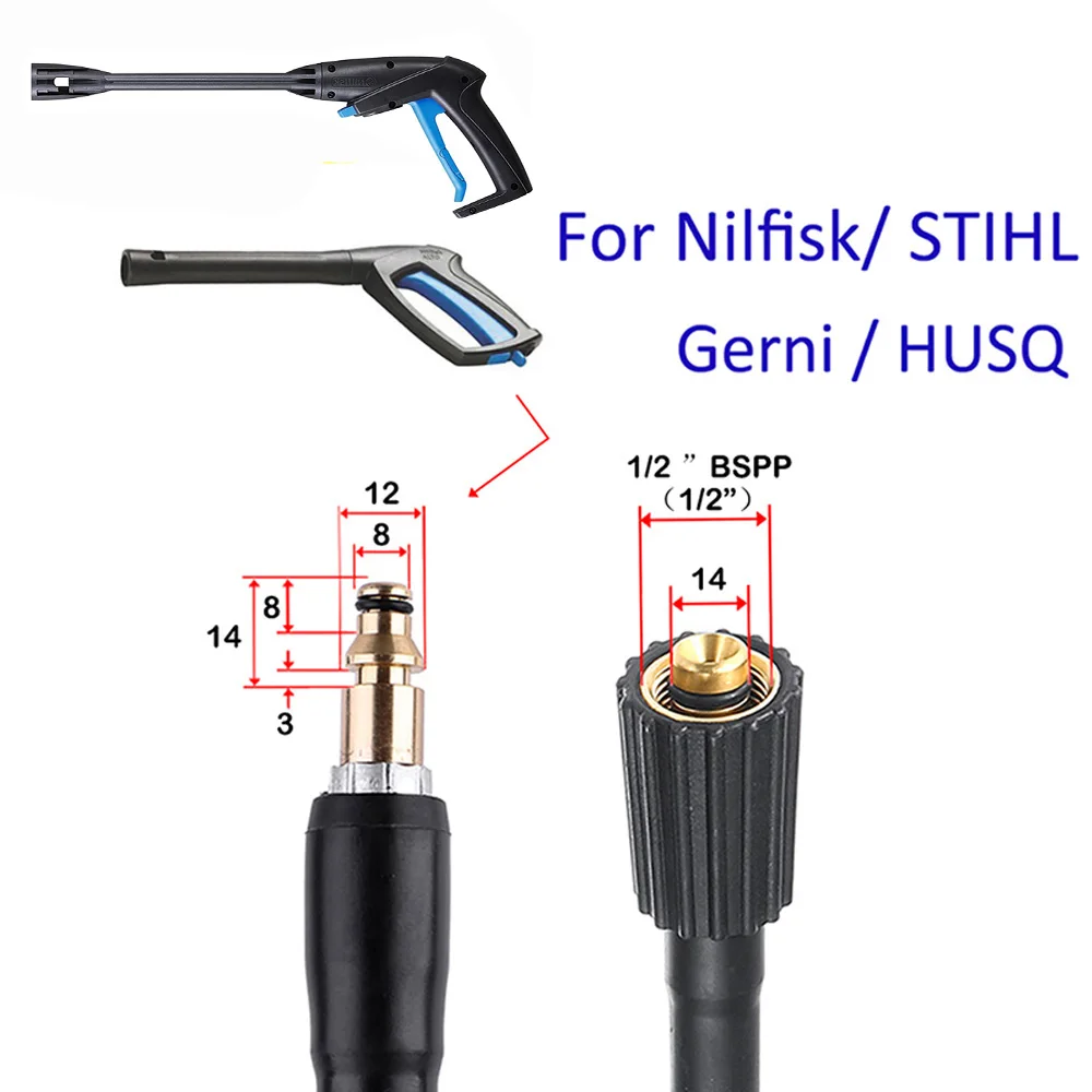 For STIHL Gerni Nilfisk Hose Extension High Pressure Water Cleaning Hose Pipe Cord Pressure Washer Hose Car washer Water Hose