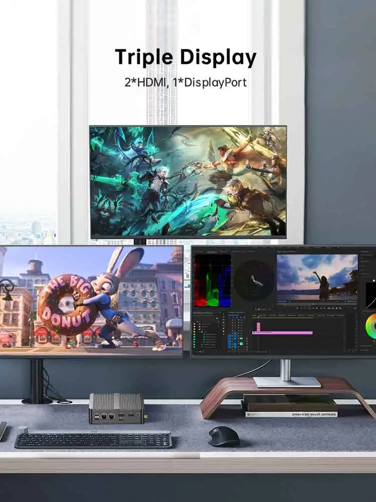 MSECORE MU6 인텔 N100 팬리스 미니 PC 윈도우 11 산업용 컴퓨터 HTPC 사무용 휴대용 PC 4개 USB 포트 2개 COM 포트 2개 LAN 포트 DP 포트 2개 HDMI 포트