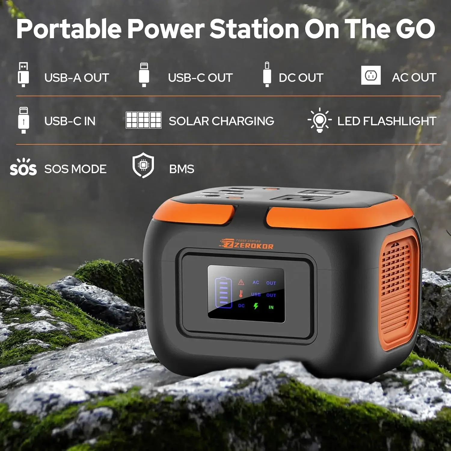 Portable Power Station 120W, 110V Power Bank with DC AC Outlet