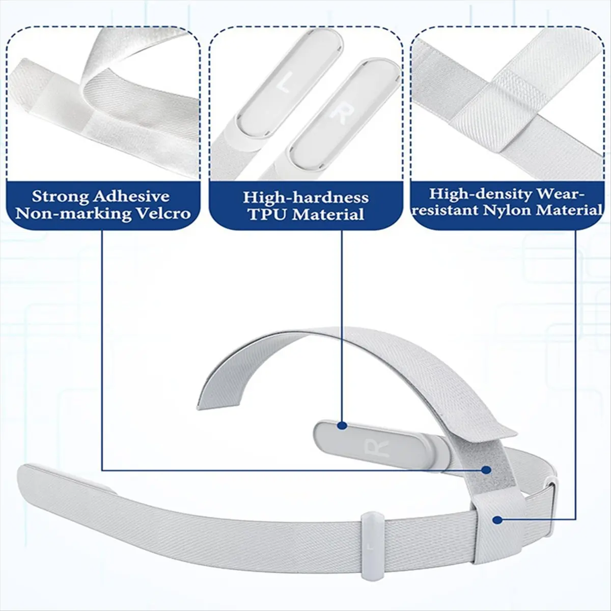 Head Strap for 2 VR Headset, Replacement Head Strap for 2 VR Headband Strap with Joystick Caps A