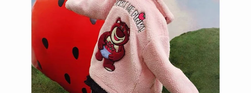 سترة نسائية جديدة لعام 2025 على شكل دب الفراولة - سترة شتوية سميكة مبطنة بالصوف - بلوزة فضفاضة ومريحة ودافئة مفتوحة من الأمام #5