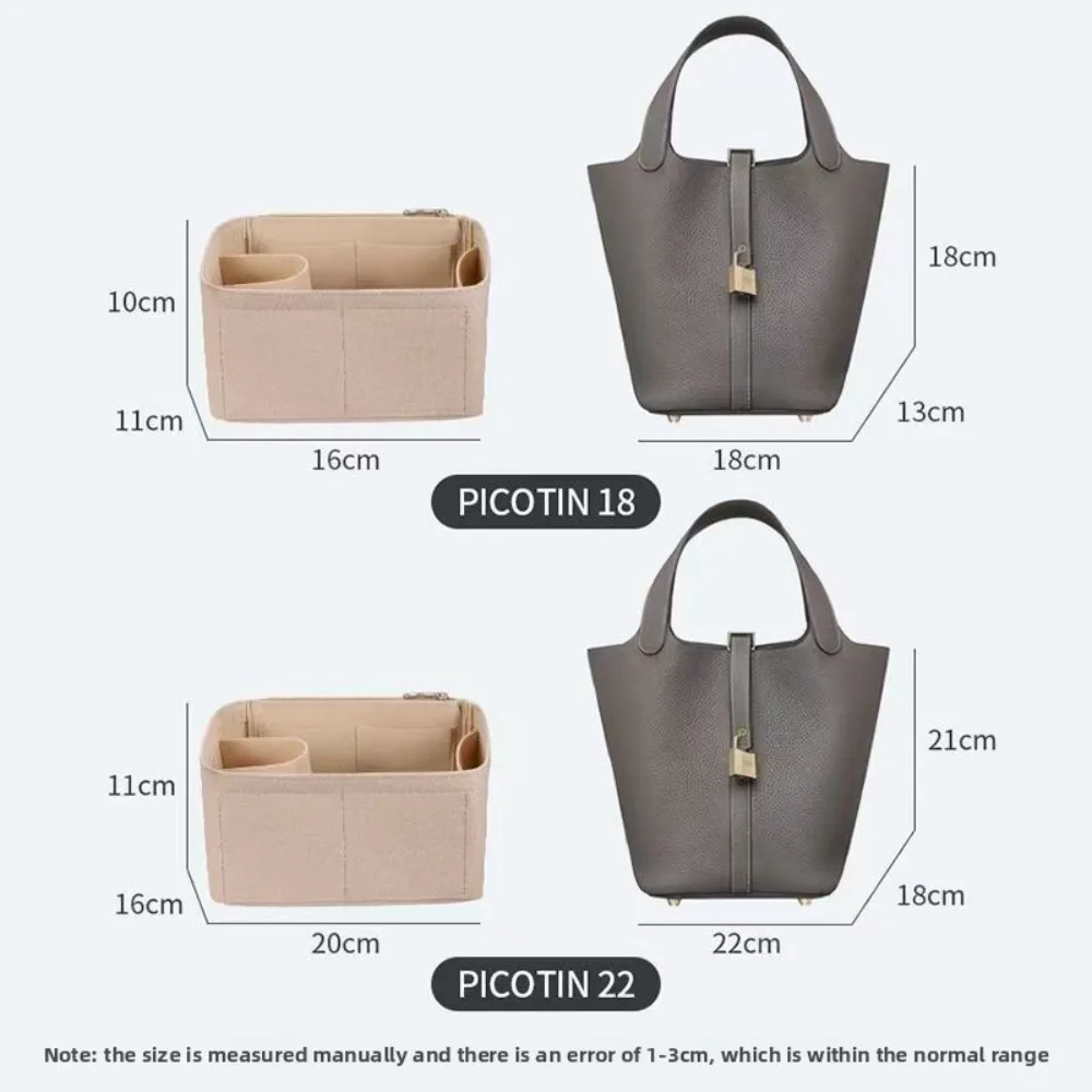 ورأى إدراج مقسم حقيبة يناسب Picotin 18 22 26 دلو حقيبة بطانة المشكل الداخلية محفظة مقسم حقيبة يد تخزين حقيبة مستحضرات تجميل محمولة #2
