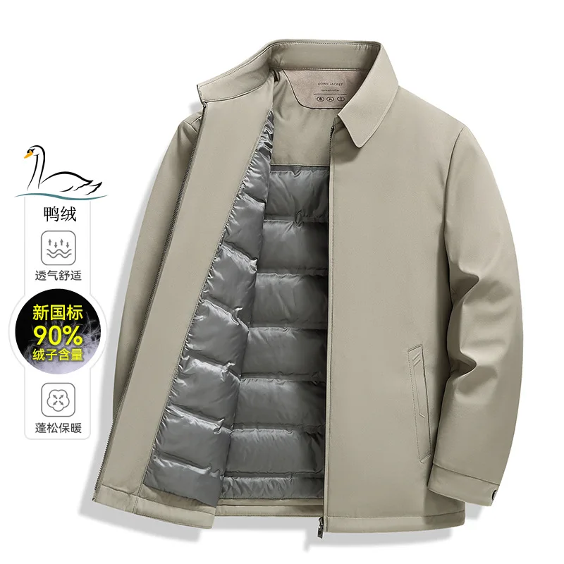 

Winter Business Down Jacket for Men 90 White Duck Down Padded Coats Formal Outerwear chaquetas de plumon para hombre JK-204