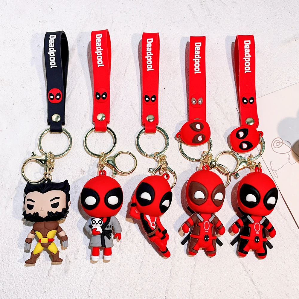 سلسلة مفاتيح Marvel Deadpool - حلقة مفاتيح مضحكة من نسخة Q، سحر حقيبة ظهر لطيف مضاد للبطل للمعجبين والأزواج (فكرة هدية)