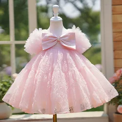 Summer Gown Baby Dresses First Birthday Flower Toddler Girl Clothes ChildrenTulle Girl Kid's Dress For Party ceremonial dress