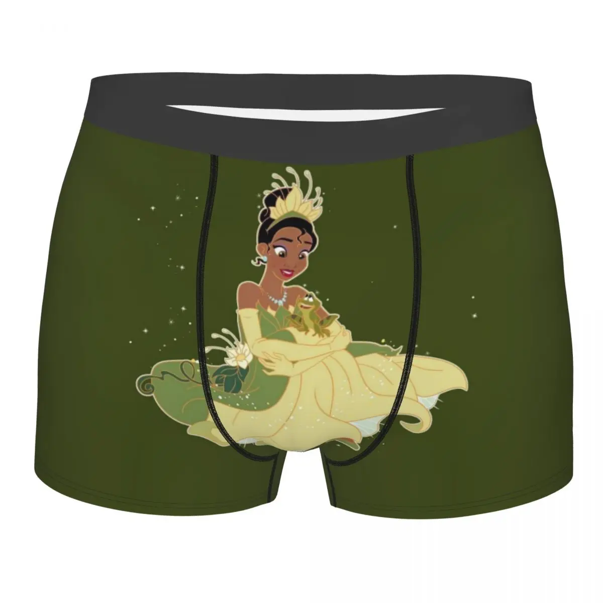 

Нижнее белье принцессы Тианы на заказ, мужские дышащие трусы-боксеры принцессы и лягушки, шорты, мягкие трусы для мужчин