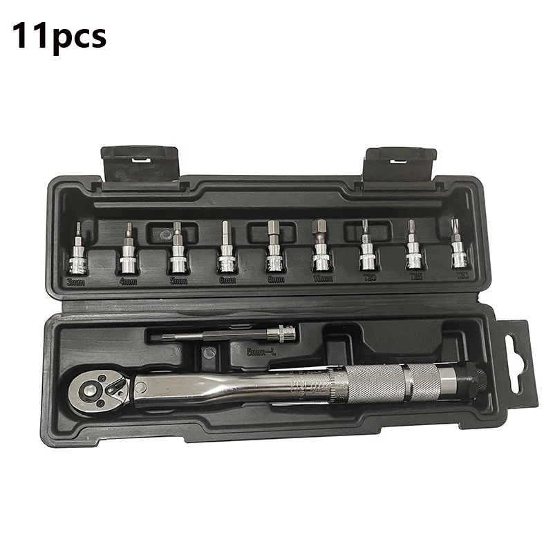 1/4 Inch Preset Torque Wrench 11 Piece Set Quick Release Ratchet Wrench AdjustableTorque Wrench For Motorcycle Car Repair  Tool