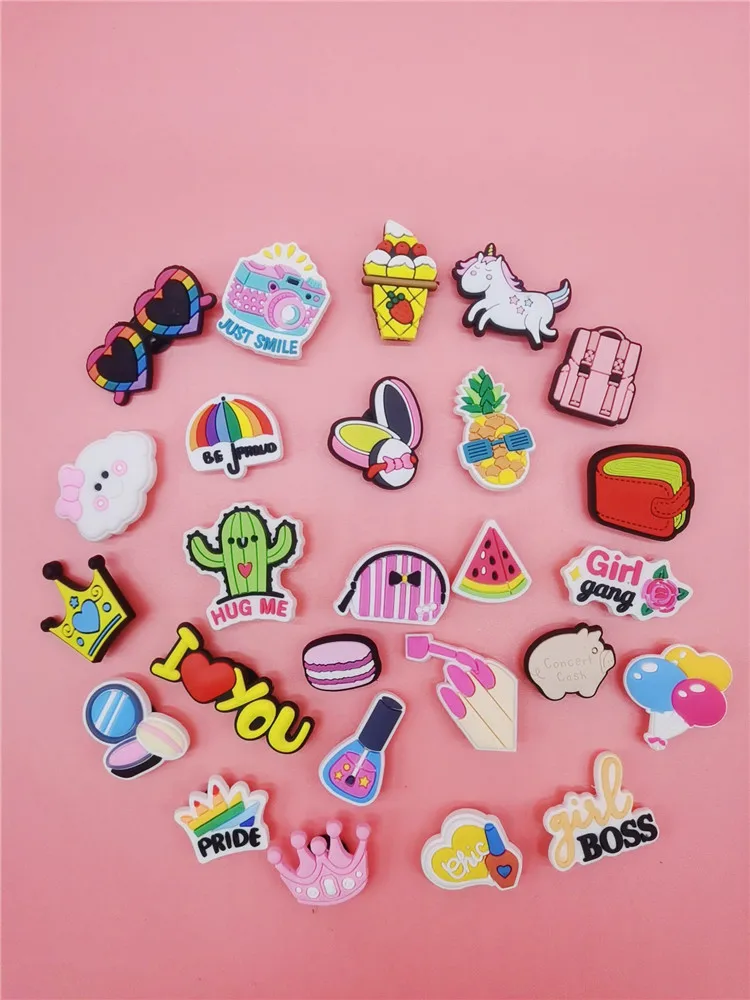 Cute Cartoon PVC Shoe Charms Pins Ornaments Clog Accessories Shoe Buckle Decorations Fit Wristbands Adult Children Party Gifts