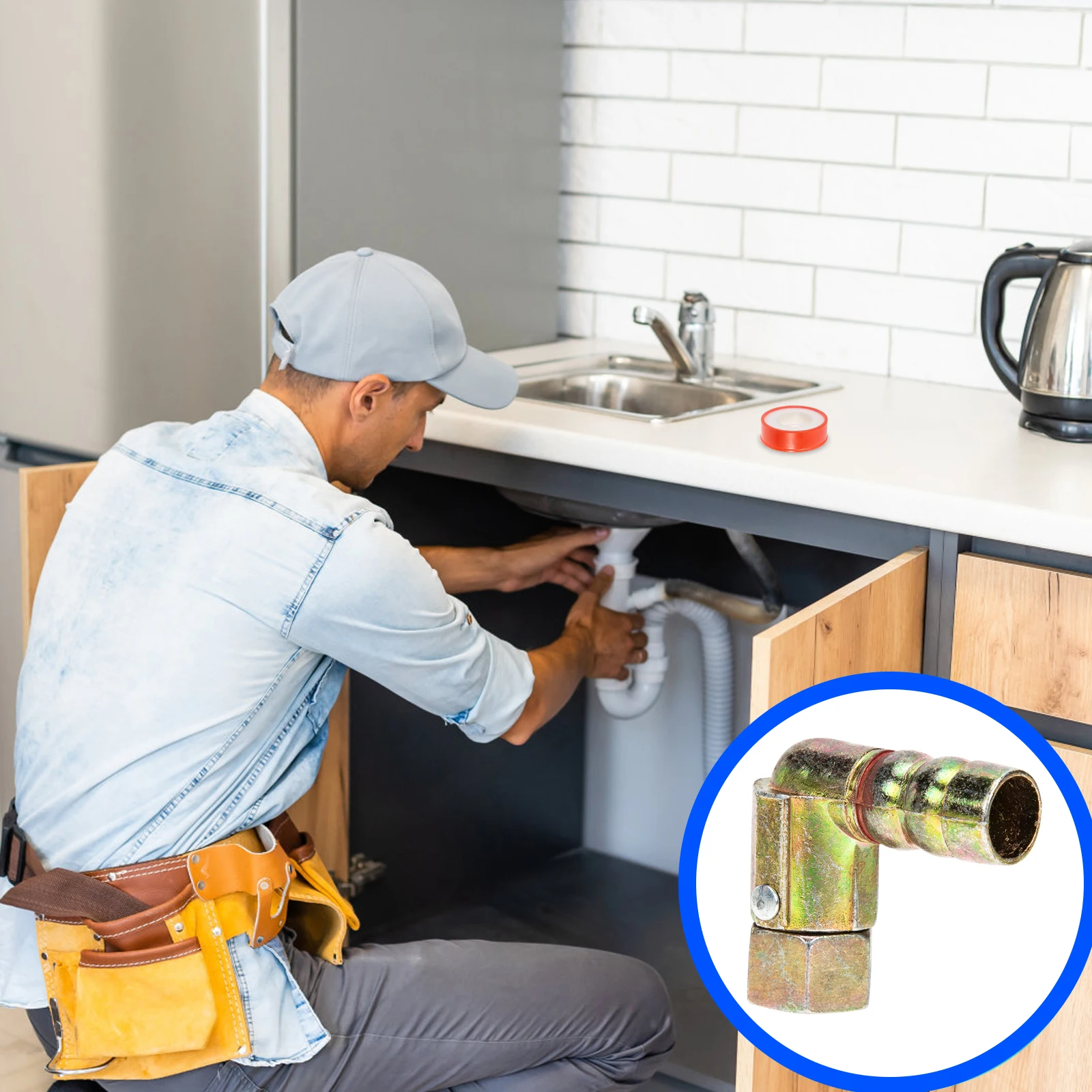 

6Pcs Sturdy Copper Joint Cooker Adapter Easy Install No Leakage Home Hotel Apartment Use Cooker Adapter Gas Elbow