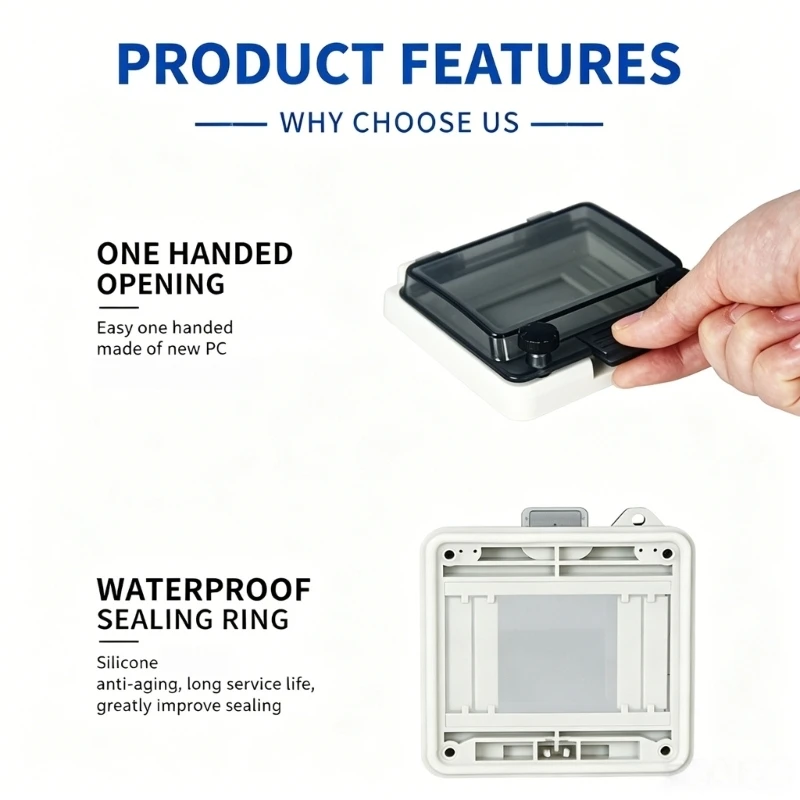Electrical Cover for Breaker Box Openings, Clear Viewing Window and Wall Mount Housing with Open Front Design C7AC