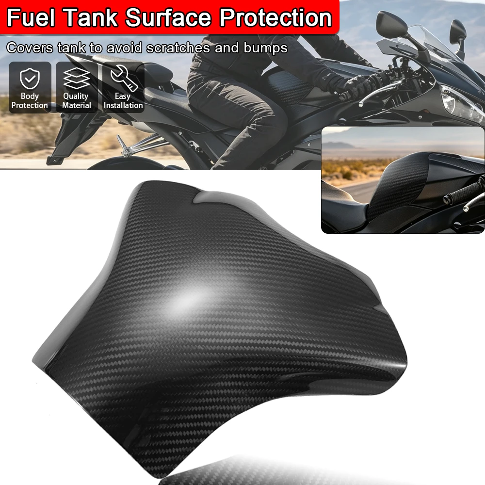 Fit For Yamaha YZF-R1 R1 2004 2005 2006 Motorcycle Decor Accessories Real Gloss Carbon Fiber Fuel Gas Tank Protector Cover Pad