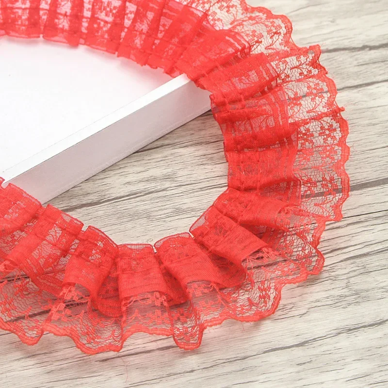 2 Yards/bag Solid Color Lace Wrinkle Lace Wedding Satin Ribbon Knot DIY Fabric Ribbons for Crafts Accessories and Materials Sew