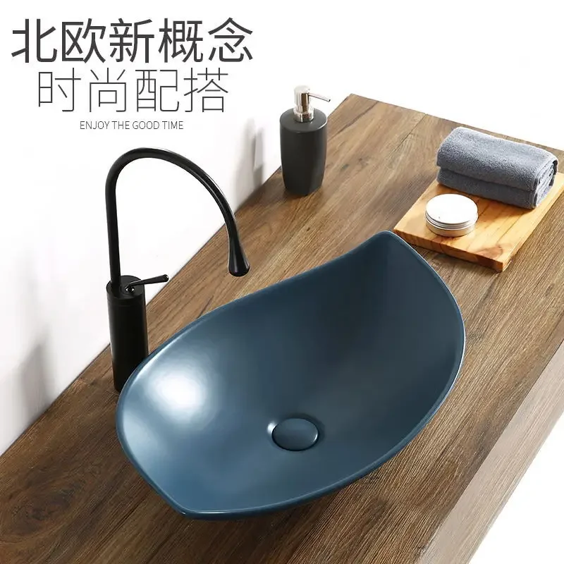 Peacock Blue Nordic Hotel Art Stage Basin Washbasin Washbasin Toilet Creative Ceramics