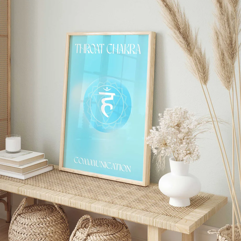 Heart Root Crown Sacral Chakra Throat Healing Wisdom Creativity Poster Print Canvas Painting Wall Art Living Room Home Decor