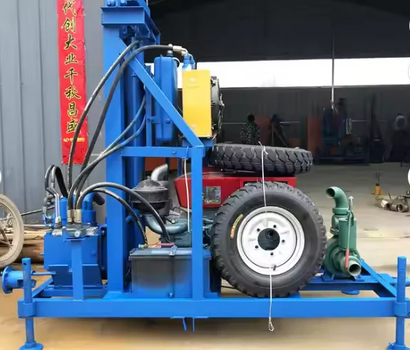 

Hydraulic Multiple Water Small Deepwell Well Rotary Drill Rig Equipment on Tire Opening Tractor Machine