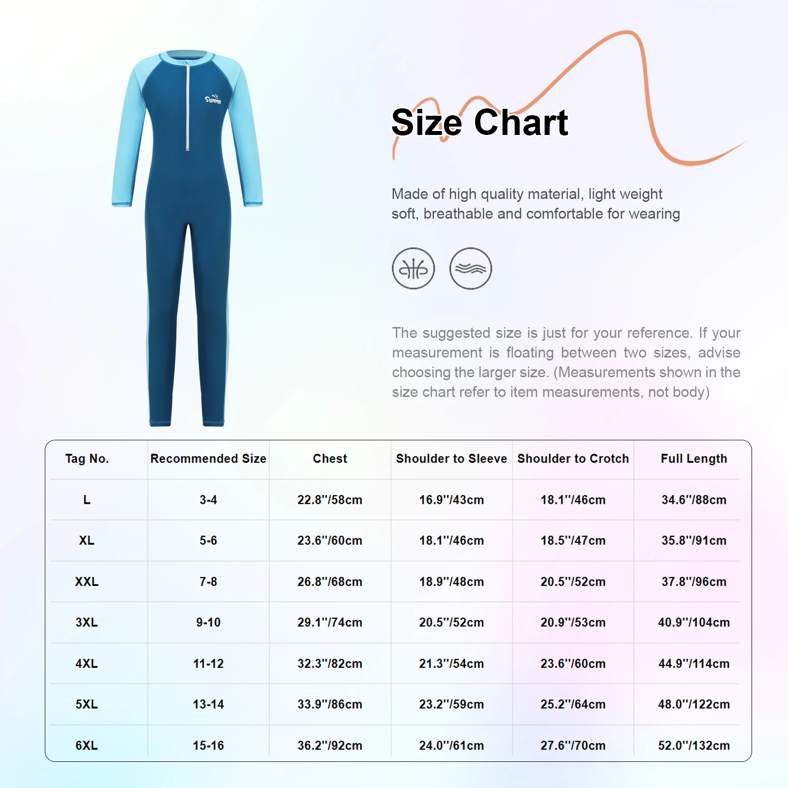 Kids Sport Swimsuit Boys Full Body Swimwear One-piece Long Sleeve Color Contrast Patchwork Front Zipper UPF 50+ Rash Guard