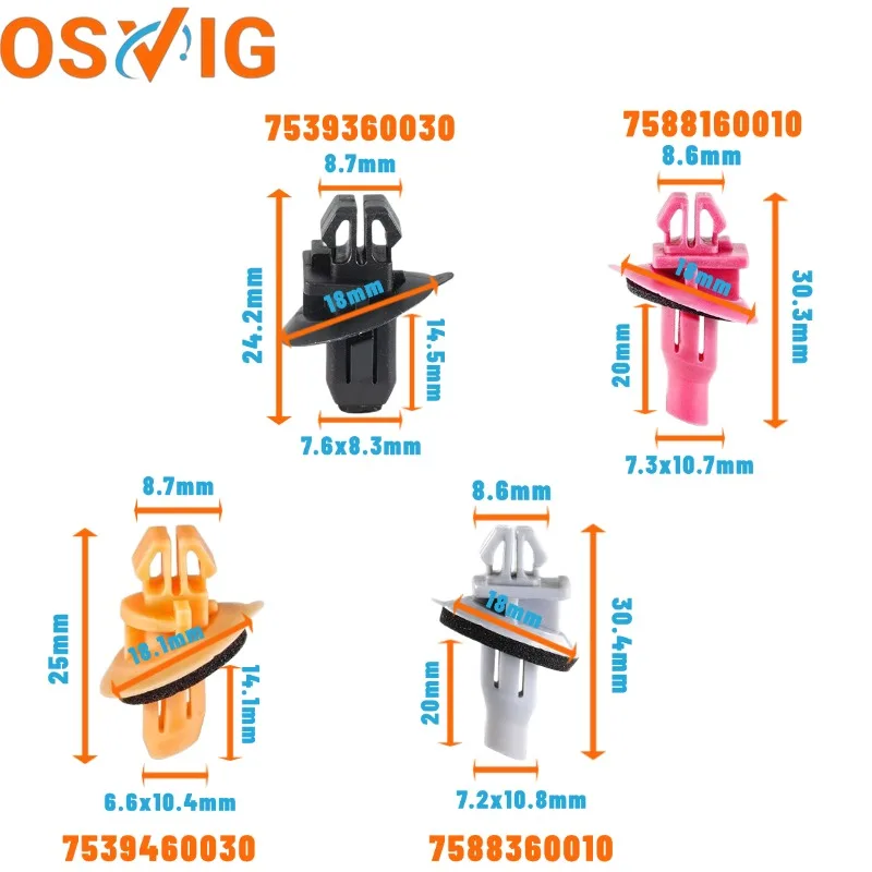 

20PCS 7539360030 7588160010 7539460030 7588360010 Guard plate clamp applicable to certain Toyota models