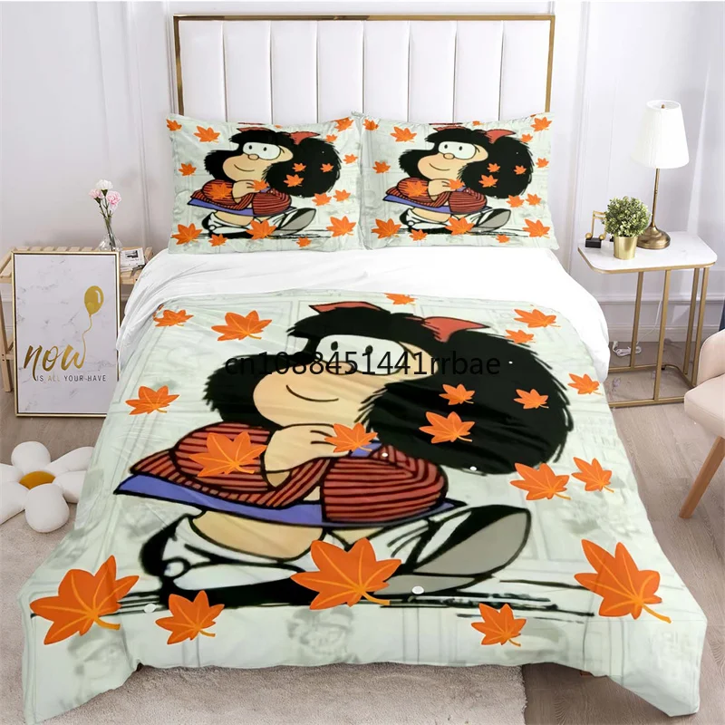 

Mafalda-Parure de lit imprimée en 3D, ensemble de literie simple, double, pleine, reine, roi, pour chambre d'enfant