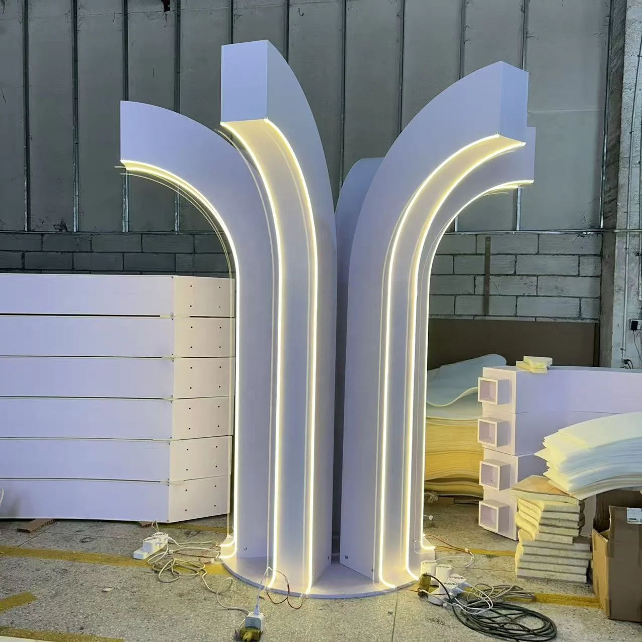 

#@Flower Shape Wedding Arch LED Luxury Event Backdrop