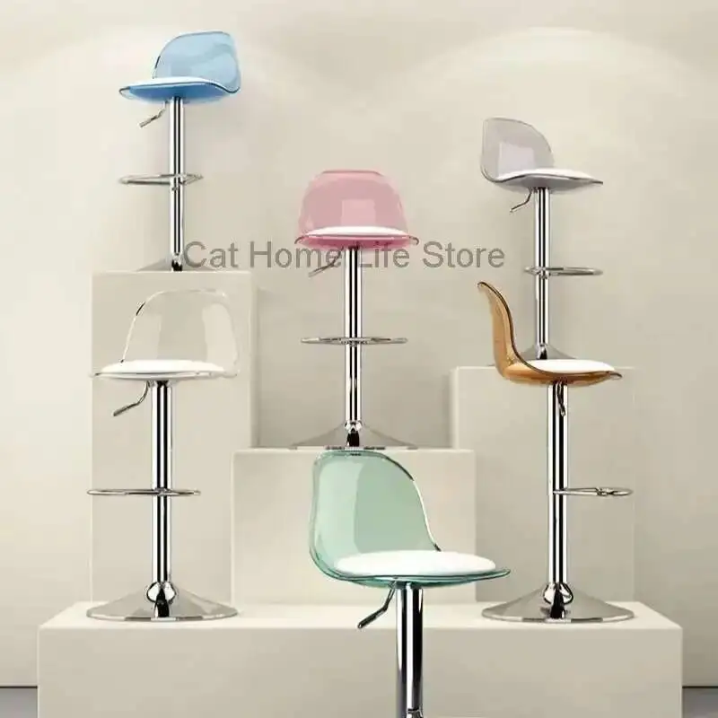 

Chairs Height Bar Nordic Acrylic Transparent Adjustable Creative Fashion Bar Stools Relax Cute Restaurante Muebles Furniture