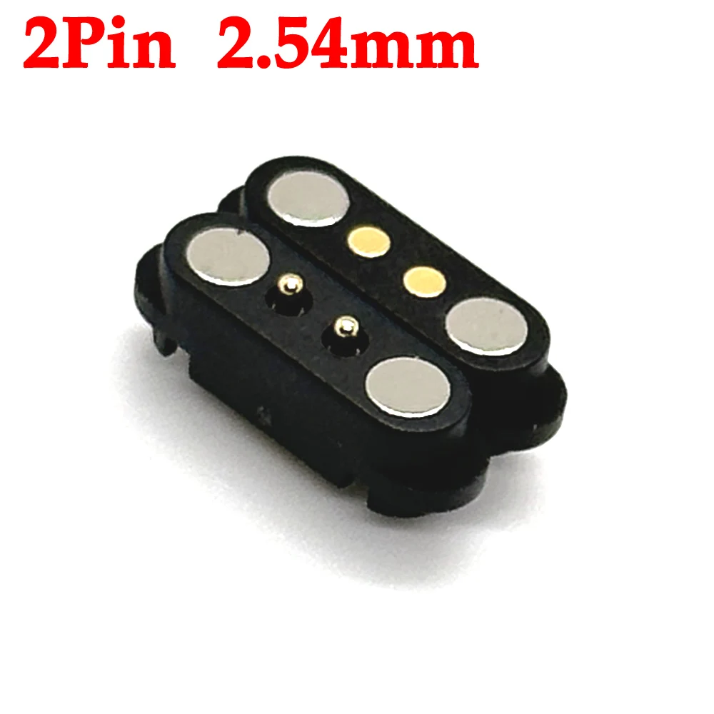 2A 2Pin Waterproof DC Magnetic Pogo Pin Connector Male Female Spacing 2.54mm Spring Loaded DC Power Socket