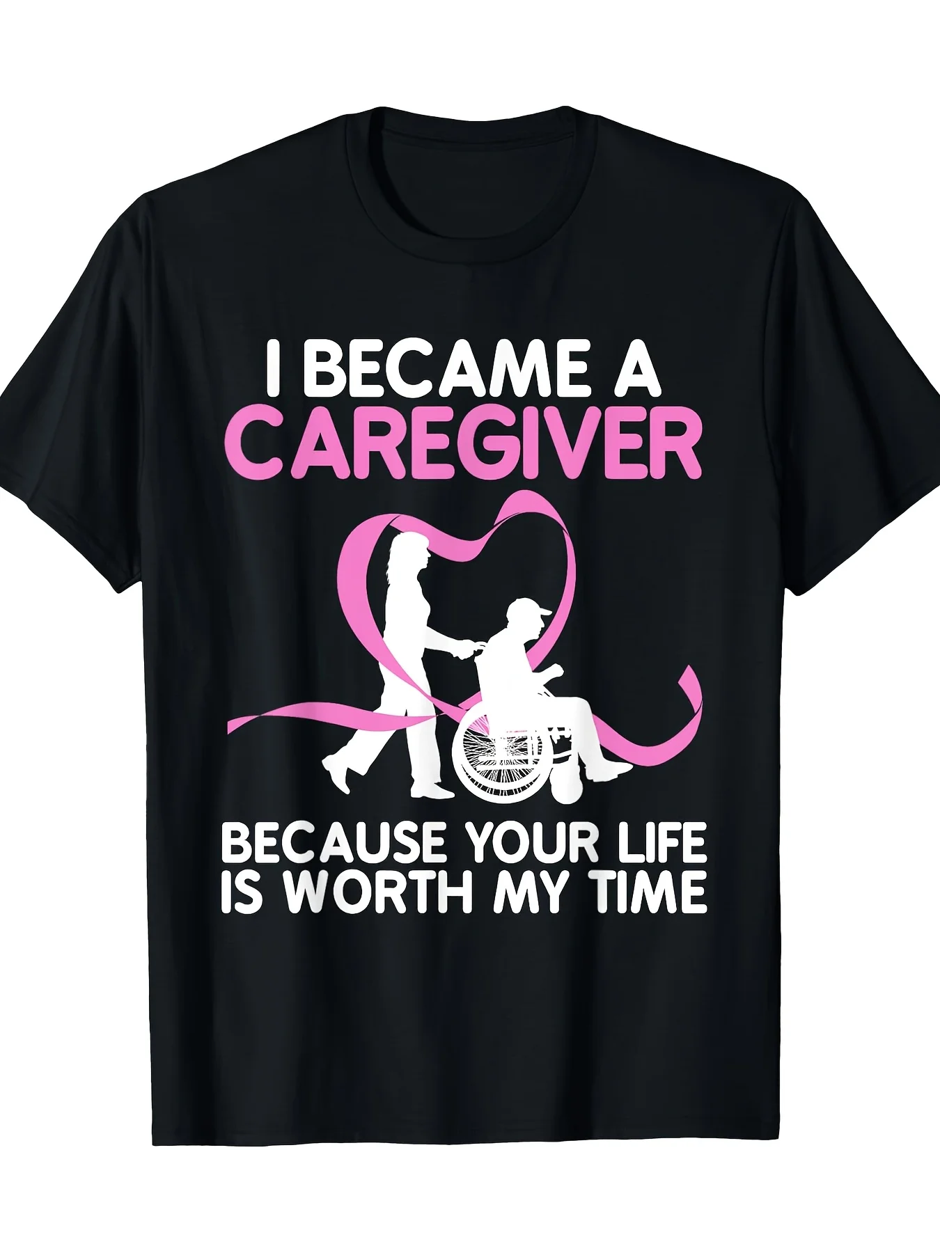 

Футболка Caregiver Appreciation для мужчин и женщин — 100% хлопок, с коротким рукавом, круглым вырезом, черная с вдохновляющим эффектом