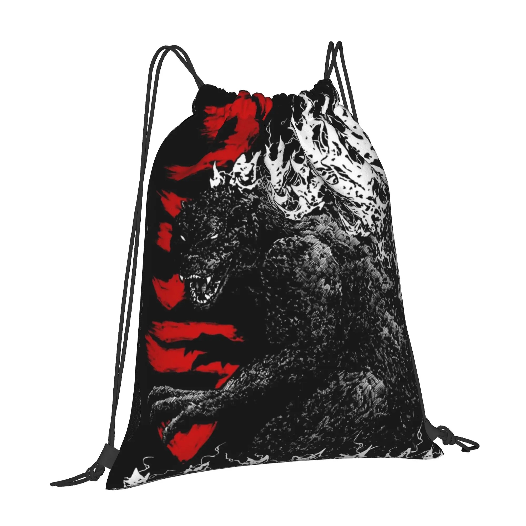 1 pc Angry Roar Godzilla Print Drawstring Bags Men Women Storage Backpack Teenager Travel Bag