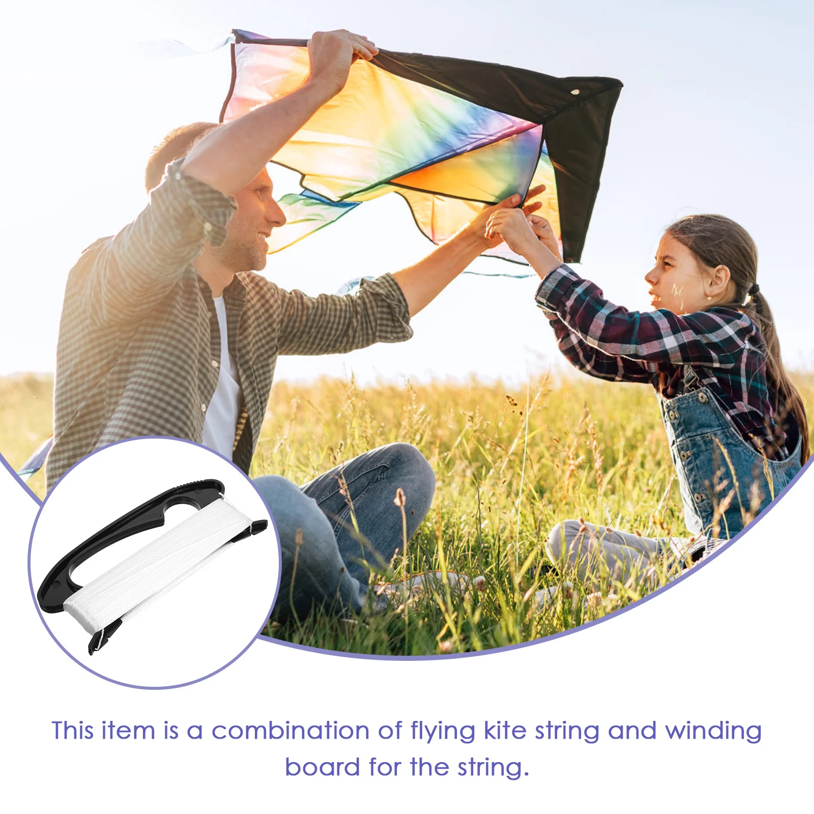 100M Flying Kite String en hoogwaardige kunststof wikkelplank Outdoor recreatieaccessoire voor vliegerliefhebbers Zwart