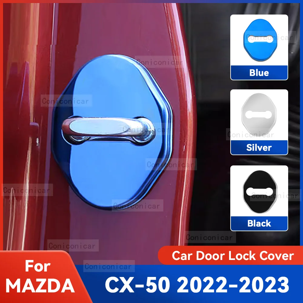 

Auto Car Door Lock Protect Cover Emblems Case Stainless Steel Decoration For MAZDA CX-50 2022 2023 Protection Accessories