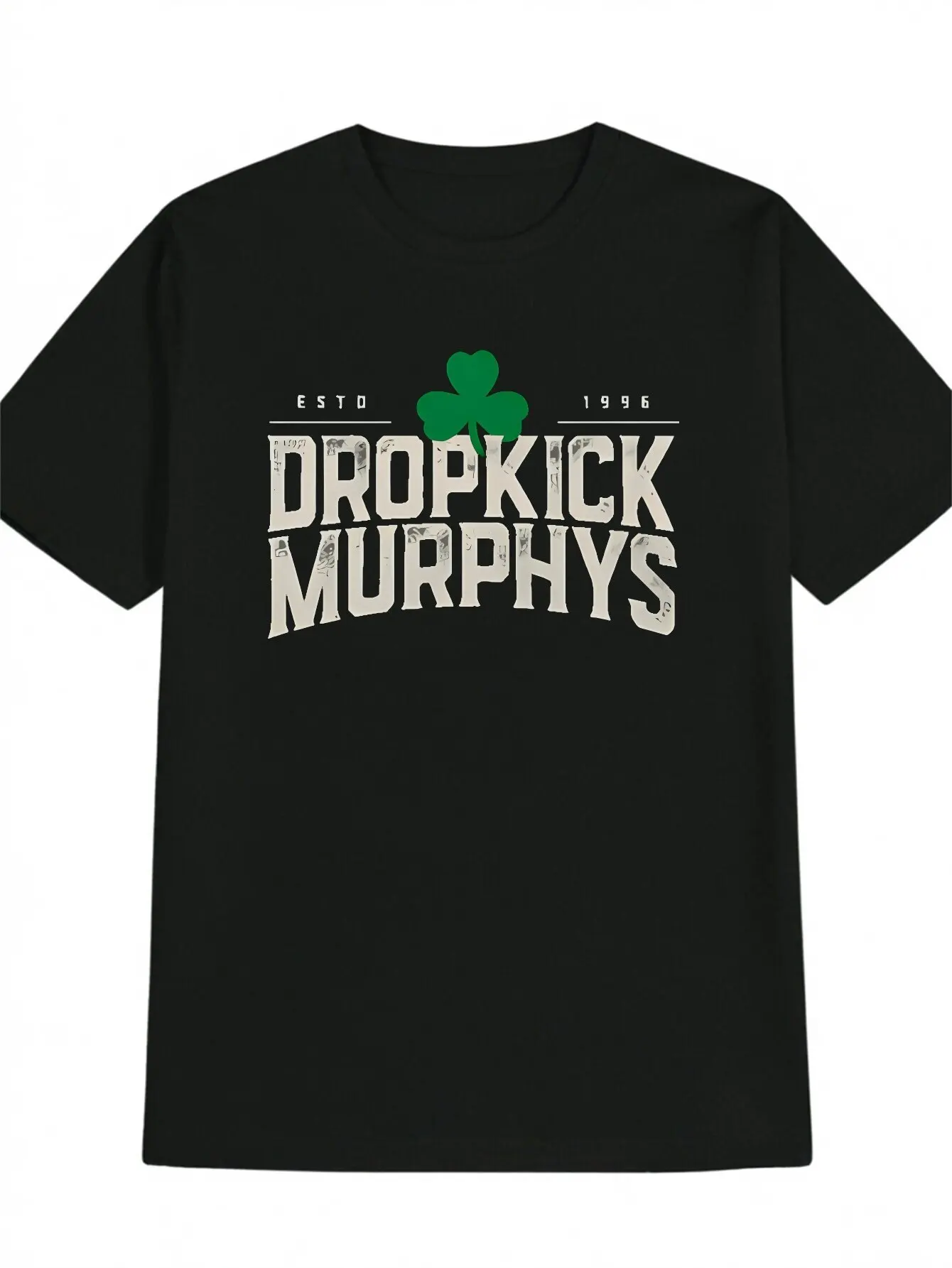 Men's Dropkick Murphys ESTO 1996 Distressed Band T-Shirt - Vintage Shamrock Clover Graphic Tee, Irish Celtic Punk Rock Music